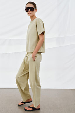 PANTAL?N HEAVY COTTON WIDE LEG / Verde claro - Zara фото 4