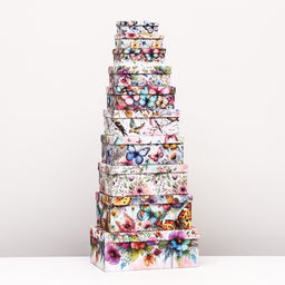 Набор коробок 10 в 1 «Птицы и бабочки» , 32.5 × 20 × 12.5 -12×7×4 см