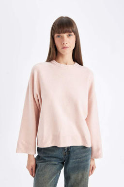 Свитер оверсайз с круглым вырезом - Defacto фото 3