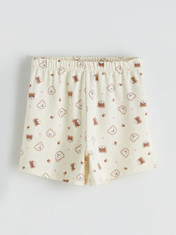 Bask?l? Penye K?z ?ocuk Pijama Alt