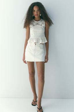 Falda pantal?n de talle alto en denim - H&m фото 3