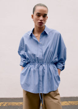 Camisa de popelina de algod?n con cord?n de ajuste - H&m фото 4