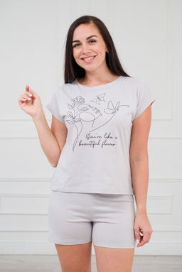 Пижама из кулирки женская Ника серый - Амадэль фото 7