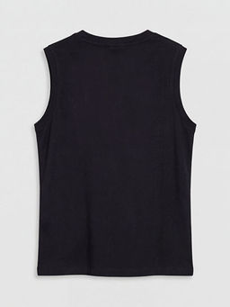 Bisiklet Yaka Bask?l? Erkek ?ocuk Atlet