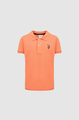 Erkek _ocuk Turuncu Polo Yaka Basic Ti__rt