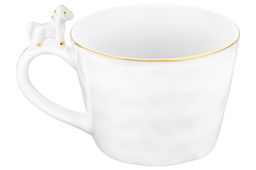 Кружка 300 мл 14*10*7,5 см Лошадь белая с золотом, фарфор - Elan gallery фото 5