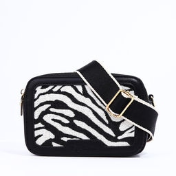 Сумка женская кросс-боди на молнии, 18×7×16 см, с животным принтом, чёрная