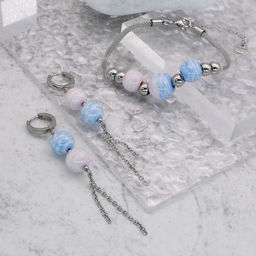 Серьги из муранского стекла PINK CLOUD LS3522