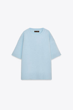 100% WOOL SHORT SLEEVE BASIC KNIT JUMPER - Zara фото 4