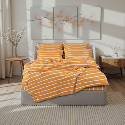 Пододеяльник Этель Mustard stripes 175*215, 100% хлопок, поплин 125г/м2  фото 6