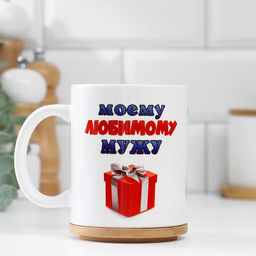 Кружка чайная керамическая Моему любимому мужу, 320 мл