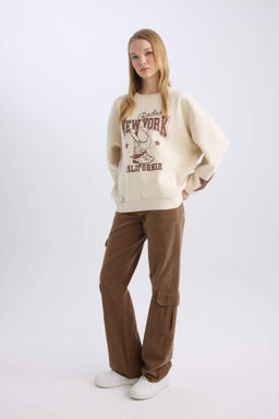 Gabardin Pantolon Straight Fit Kargo Cepli Normal Bel Duz Paca - Defacto фото 3