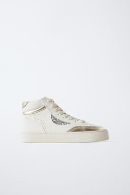 METALLIC HIGH TOP SNEAKERS