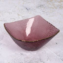 Салатник стеклянный "ICE CRYSTAL" 14*6,5см сиреневый