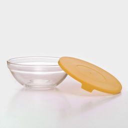 Салатники Доляна Классика с крышками, набор 5 шт.: 900/500/350/200/130 мл, стекло, жёлтые фото 4