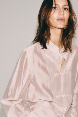CAMISA SATINADA ALAMARES ZW COLLECTION / Rosa pastel