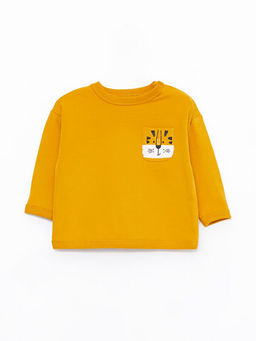 Bisiklet Yaka Uzun Kollu Bask?l? Erkek Bebek Sweatshirt ve Pantolon 2li Tak?m - Waikiki фото 2