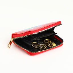 Кошелёк на молнии Crazy bear, маленький, красный