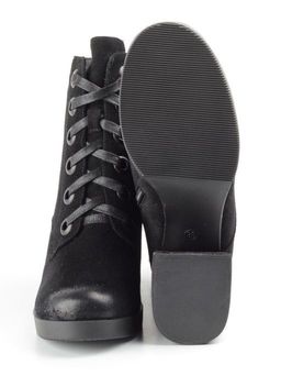 04-R180-1 BLACK Ботинки зимние женские (натуральная замша, натуральный мех) - Фабричный китай фото 17