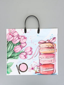 Цена за 10 шт. Пакет "Комплимент ассорти", полиэтиленовый с пластиковой ручкой, 38 х 34 + 3 см, 90 мкм