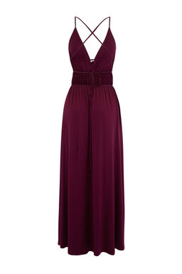 TRENDYOLMILLA Kahverengi Maxi Dokuma Cut Out/Pencere Plaj Elbisesi TBESS25EL00077  фото 14