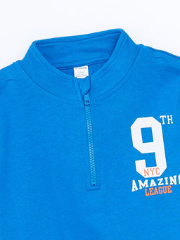 Bask?l? Erkek ?ocuk Sweatshirt ve E?ofman Alt 2li