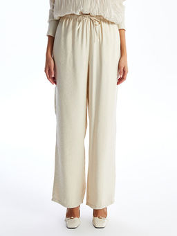 Kad?n Beli Lastikli D?z Pantolon