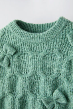 KNIT SWEATER WITH BOWS - Zara фото 3