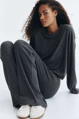 Flared fine-knit trousers - H&m фото 3
