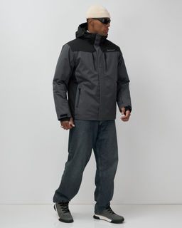 Горнолыжная куртка мужская зимняя темно-серого цвета 7611TC - Mtforce фото 17