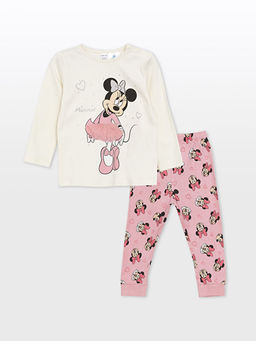 Bisiklet Yaka Minnie Mouse Bask?l? K?z Bebek Pijama Tak?m? - Waikiki фото 4