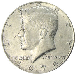 Монета 1/2 доллара (50 центов) 1974 года США