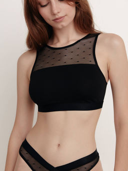 CONTE MESH&DOTS COTTON LBE 1874 black