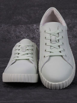 05-PDA175-5 LT. GREEN Кроссовки женские (натуральная кожа)