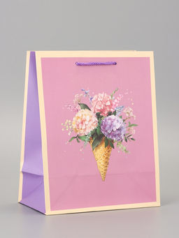 Цена за 2 шт. Пакет подарочный ламинированный «Цветочная радость» 18×22.3×10 см