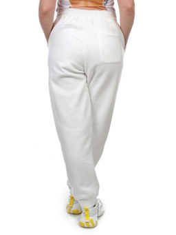 M049 WHITE Брюки спортивные женские на флисе (100% хлопок) 7986 - Фабричный китай фото 6
