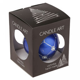 Елочная игрушка шар стеклянная д9,5см, синий металлик, ручная художественная роспись, подарочная упаковка (Россия) - Домашняя мода фото 6