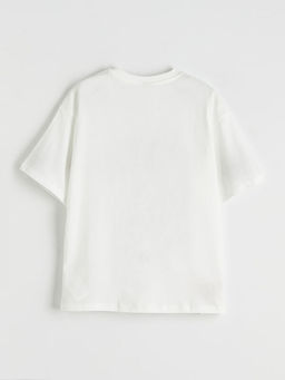 Bisiklet Yaka Mickey Mouse Bask?l? K?z ?ocuk Ti??rt