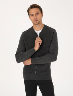 A__k Gri Melanj Slim Fit Fermuarl_ Triko H_rka - Pierre cardin фото 3