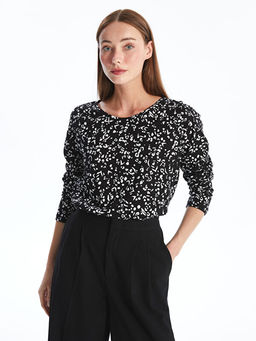 Bisiklet Yaka Desenli Kad?n Bluz