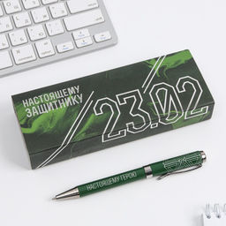 Ручка шариковая, в подарочном футляре кожзам, металл, синяя паста, 1.0 мм 23 февраля - Artfox фото 4