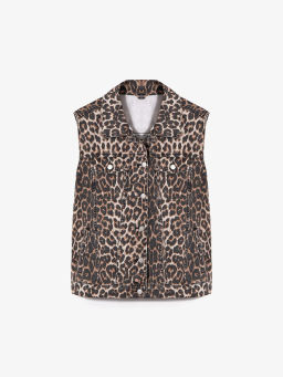 ЕМКА / Джинсовый жилет с леопардовым принтом - Emka фото 8