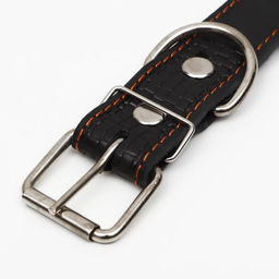 Ошейник кожаный с тиснением на синтепоне, 70,5 х 3.5 см, ОШ 45-60 см, чёрный - Пижон фото 4