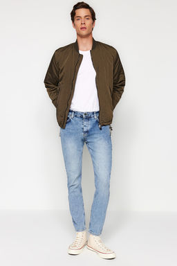 TRENDYOL MAN Ac?k Mavi Skinny Fit Esnek Kumas Dar Kesim Jeans Kot Pantolon TMNAW24JE00006