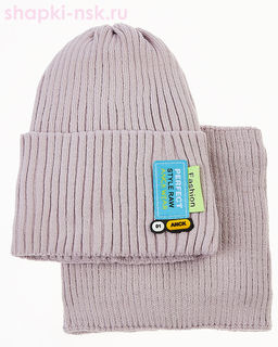 28-L Комплект для девочки флис (колпак+снуд) (50-54)