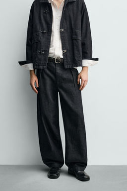 BARREL FIT DENIM CHINO TROUSERS - Zara фото 2