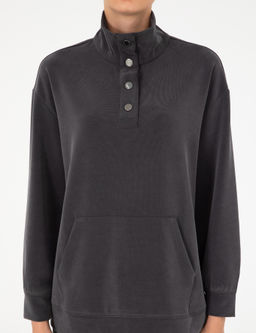 Antrasit Oversize Modal Kuma_ Sweatshirt - Pierre cardin фото 6