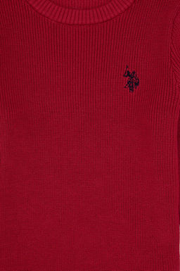 K_z _ocuk Koyu Frambuaz Bisiklet Yaka Basic Kazak - U.s. polo assn фото 3