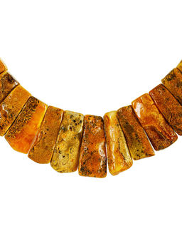 Колье из цельных глянцевых кусочков янтаря Помпеи