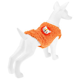 Пэт тойс (Pet toys) Одежда для собаки Жилетка с декором - лев, р-р 2XL, длина спинки 34см/обхват груди 42см/обхват шеи 22см, цвет-оранжевый, искусственный мех (100% полиэстер) (Китай) - Домашняя Мода фото 3